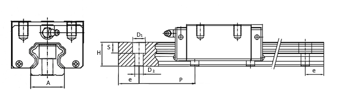 Рельсовая направляющая EGR25H, 4000 мм, EMT | ЕМТ