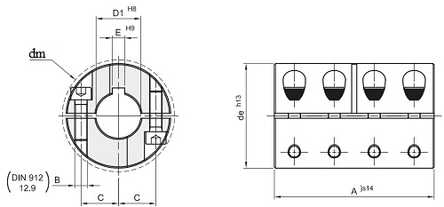 Муфта продольно-свёртная сегментная GBRR 60, EMT | ЕМТ