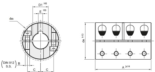 Муфта продольно-свёртная сегментная GBRR 15, EMT | ЕМТ