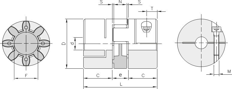 Муфта кулачковая безлюфтовая GS38 15/15 dmax=45 мм, EMT | ЕМТ