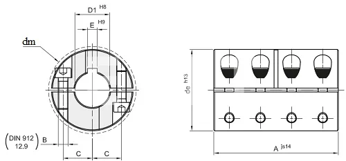 Муфта продольно-свёртная сегментная GBRR 55, EMT | ЕМТ