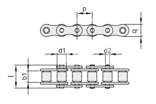 Цепь роликовая однорядная из нержавеющей стали 12B-1SS, EMT | ЕМТ