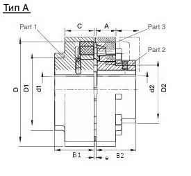 Полумуфта N-EUPEX 225 под расточку часть 1 dmax=90 мм, EMT | ЕМТ