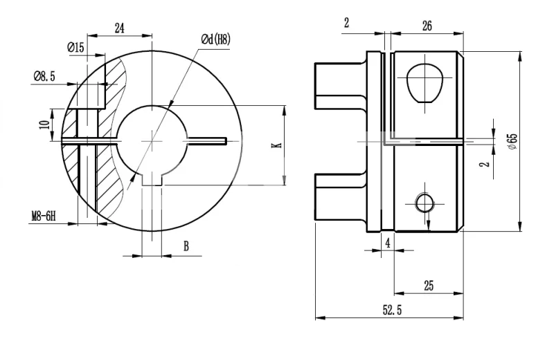 Полумуфта GS28 безлюфтовая, с готовым отверстием d=30 мм, шпон паз 8х3,3мм, EMT | ЕМТ