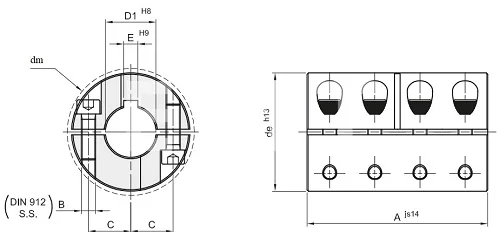 Муфта продольно-свёртная сегментная GBRR 10, EMT | ЕМТ