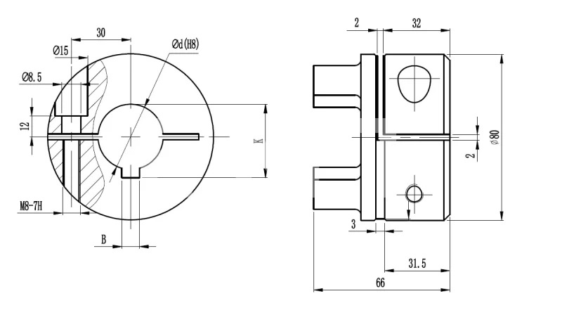 Полумуфта GS38 безлюфтовая, с готовым отверстием d=42 мм, шпон паз 12х3,3мм, EMT | ЕМТ