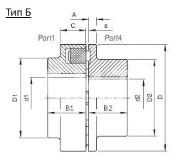Полумуфта N-EUPEX 68 под расточку часть 4 dmax=28 мм, EMT | ЕМТ