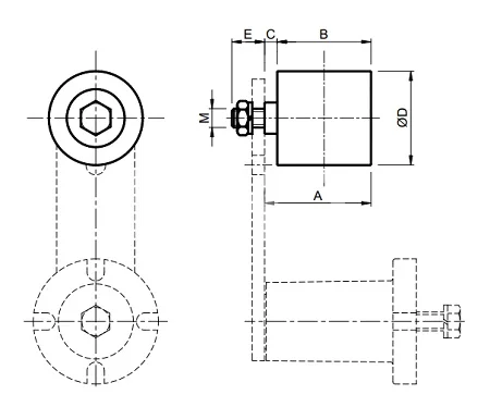 Ролик натяжителя ремня полиамидный RP 5 D.80 EMT | ЕМТ